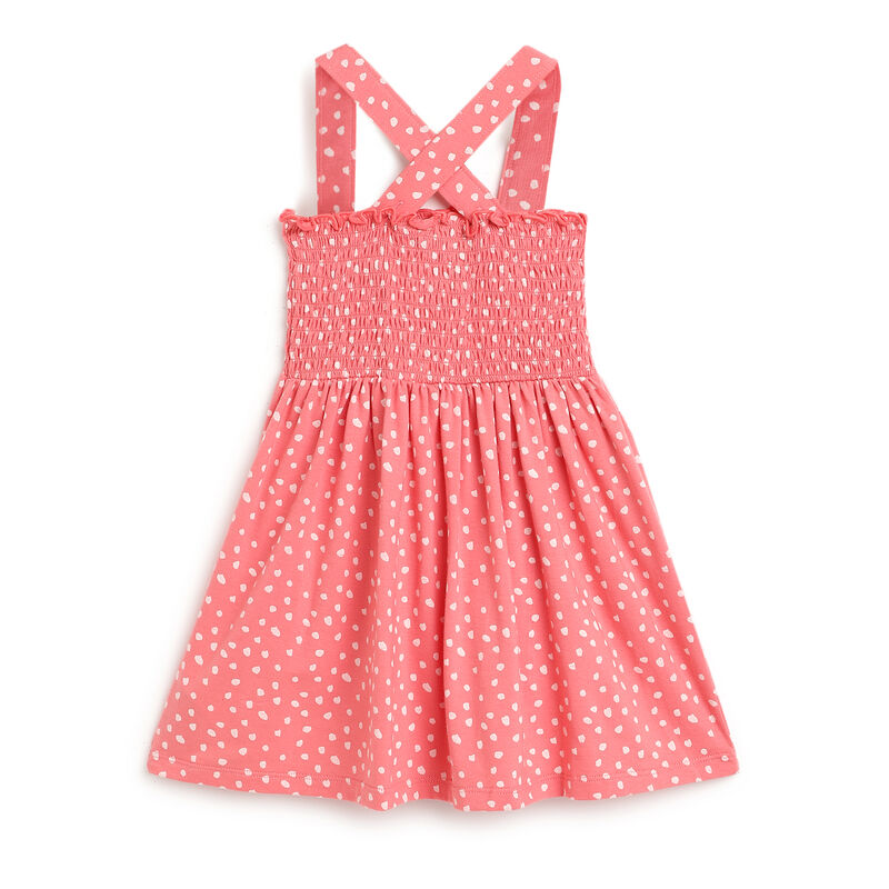 Girls Pink Striped Sleeveless Dress image number 1